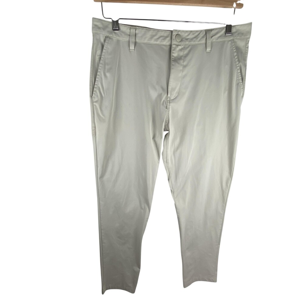 Rhone Pants Mens FITS 34x32 Beige Commuter Slim Chino Travel Performance Stretch